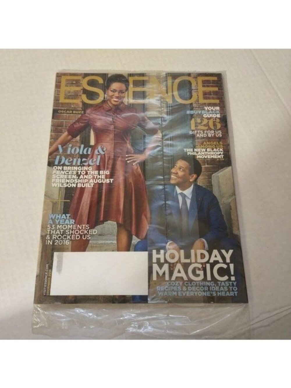 ESSENCE MAGAZINE-DECEMBER 2016-VIOLA & DENZEL-VINTAGE-NEW-SEALED